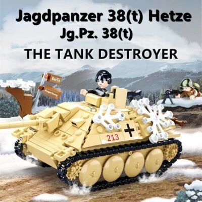 Building Blocks Military MOC WW2 38D Tank Destroyer Battle Bricks Model Kids Toy - Image 1 of 4