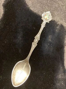 Vtg Sterling Canada Demitasse Spoon Enamel Maple Leaf Niagara Falls Marked - Picture 1 of 5