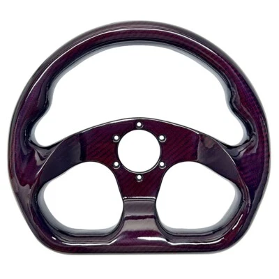 Volante de carreras universal 320 mm rojo fibra de carbono 6 pernos semicírculo jet EE. UU. Foto 1 de 4