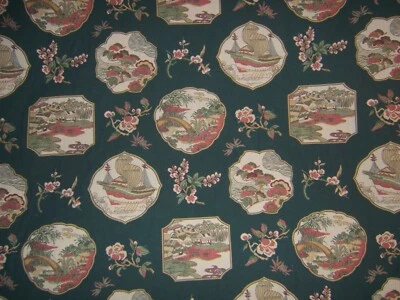 Lee Jofa, Nippon Gardens, Embroidered Historic Medallions, BTY, Various Colors  - Image 1 of 2