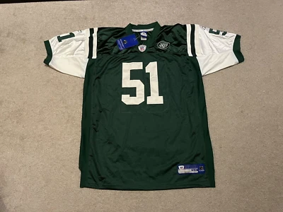 NWT Reebok Sewn Jonathan Vilma New York Jets Green #51 Size 54 On Field Jersey - Image 1 of 4