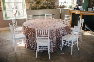 Round Sequin Table Cloth Cover Tablecloth Wedding Party Decor 3D Flower Effect - Picture 1 of 38