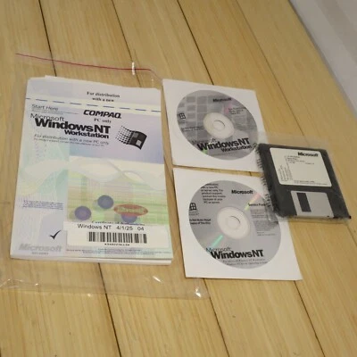 Microsoft Windows NT Workstation 4.0 SP5 CD-ROM, 3.5 Floppies, Manual & COA 04 - Image 1 of 4