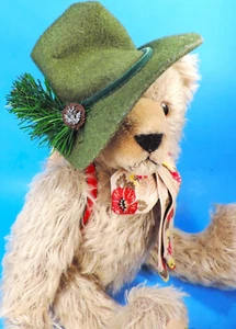 HERMANN musical JOINTED MOHAIR TEDDY BEAR HAPPY WANDERER numbered - Picture 1 of 7