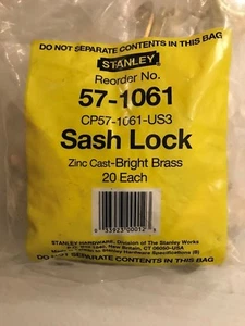 20 Stanley Window Sash Locks #57-1061 Brass Plated Cast Zinc NEW - Picture 1 of 3
