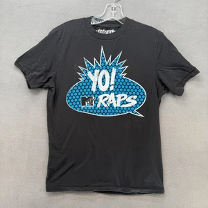 Vintage Single Stitch Aeropostale T-Shirt Mens Small Black MTV Raps Graphic Tee - Picture 1 of 9