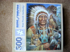 BITS and PIECES 500 Piece Jigsaw Puzzle CHIEF SITTING BEAR - Picture 1 of 1