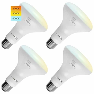 Luxrite BR30 Flood LED Bulb 10W=65W 3 Colors Options Dimmable Damp Rated 4-Pack - Picture 1 of 8