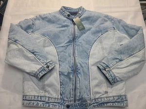 Women's Denim Bomber Jacket WildFable Blue Denim Size Small - Picture 1 of 7