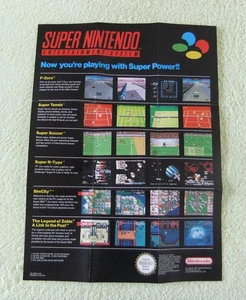 NOW YOU'RE PLAYING WITH SUPER POWER!! SUPER NINTENDO PROMO / POSTER * NR. MINT * - Picture 1 of 4