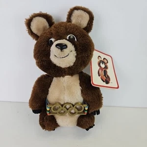 Peluche mascota oso Misha coleccionable de los Juegos Olímpicos de Moscú 1980 Dakin nuevo con etiquetas - Imagen 1 de 15