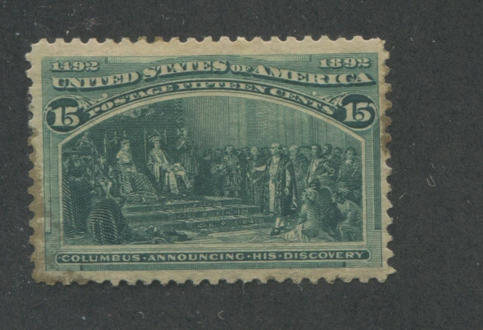 1893 US Stamp #238 15c Mint Hinged F/VF Original Gum Catalogue Value $200 - Image 1 of 1