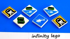 6 LEGO White Tiles 2 x 2 with Nots, etc. for Game Board Alarm 3865 3068 - Bild 1 von 1