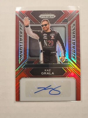 2024 Prizm NASCAR Sensational Signatures Kaz Grala #SS-KGA Red Prizm 95/99 - Image 1 of 2