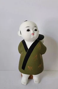 Japanese Hakata Doll Father & Child Bisque Figurine Japan - Picture 1 of 12