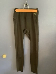 Women's Gym Shark Leggings Black Size M With Pockets - Picture 1 of 3