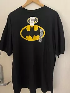 DC Comics Batman Classic Logo T Shirt Adult 3XL Black Mens NWT 26" pit - Imagen 1 de 4