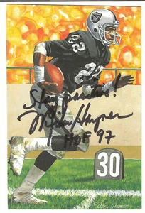 MIKE HAYNES JSA AUTH SIGNED GOAL LINE ART CARD HOF AUTOGRAPH  RAIDERS - Picture 1 of 2