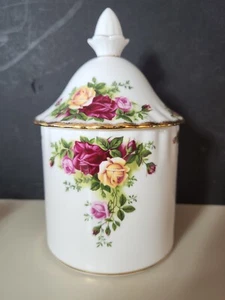 ROYAL ALBERT OLD COUNTRY ROSES SPICE JAR BONE CHINA Rare Vintage - Picture 1 of 8