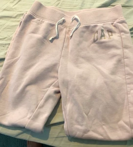 Gap girl's pink cotton blend sweat pants elastic waist Size 8 - Picture 1 of 4