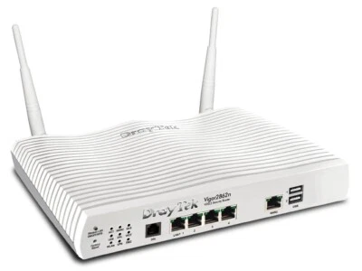 Draytek Vigor 2862n Router VDSL2, 4p LAN, WAN2, 2p usb, Annex A, Reti FWA - Immagine 1 di 3