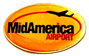 Pin de solapa AIRLINES MidAmerica Airport 1 1/2 pulgada x 1 pulgada - Imagen 1 de 2
