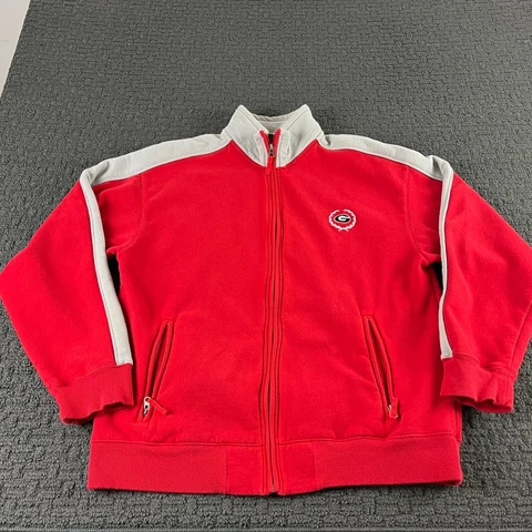 Georgia Bulldogs Columbia Jacket Mens Large Red Full Zip Long Sleeve NCAA Cover