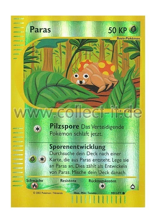 Pokemon 99/147 - Paras - Reverse Holo -  Aquapolis - Bild 1 von 1