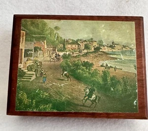 Caja Annabella 1987 Jamaica caja de madera pintada a mano por Rio Bueno - Imagen 1 de 5