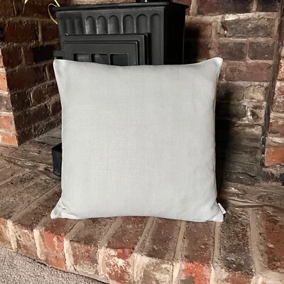 1348. Dove Grey Herringbone Linen Cushion Cover. Various sizes - Image 1 of 4