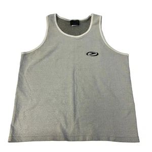 Vtg 90's Speedo Men White Gray MESH Muscle Shirt LOGO 50/50 SURFER Tank Top XL - Picture 1 of 5