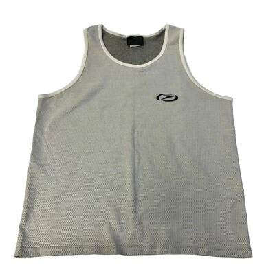 Vtg 90's Speedo Men White Gray MESH Muscle Shirt LOGO 50/50 SURFER Tank Top XL - Image 1 of 4