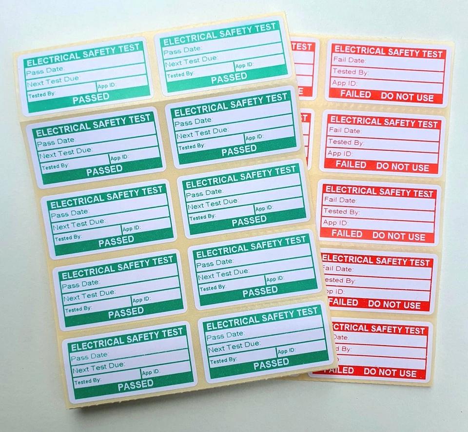 PAT Test Stickers PAT Testing Labels. 50 x25mm. PAT Test Labels. Appliance Test - Image 1 of 4