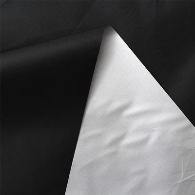 Waterproof Black Silver PU Coated Nylon Reflective Automotive Outdoor Ripstop - Image 1 of 4