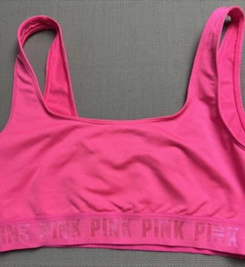 Victoria's Secret PINK Sports Bra Women's M White & Black Ultimate Lightly Lined - Picture 1 of 4