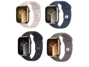 Apple Watch Series 9 GPS + Cellular 41mm Stal nierdzewna - Doskonały - Zdjęcie 1 z 22
