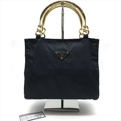 Borsa a tracolla Prada tessuto nylon catena blu navy K2662 vintage autentica - Immagine 1 di 4