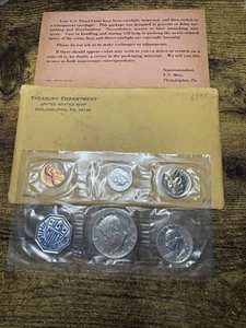 1964 Proof Set in Original Gov Packaging Accented Hair Kennedy (w/Milk spotting) - Picture 1 of 5