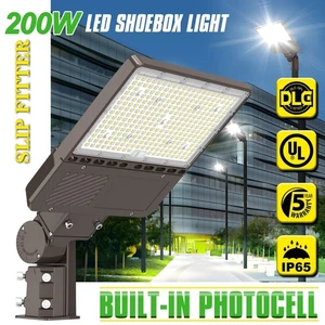 200W LED Parking Lot Light with Photocell, 30000Lm Outdoor Shoebox Pole Lights - Picture 1 of 13