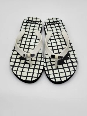 Sandalias Coach Chanclas Blanco y Negro con Lazo Talla 7-8 Foto 1 de 4