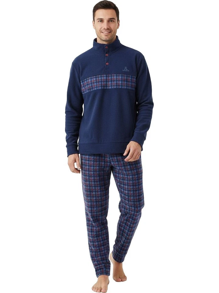 VITERBO BIANCHERIA Pigiama Uomo Invernale Morbido Pile Caldo ed Elegante LMW00096 Made in Italy