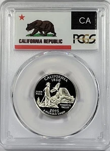✅ 2005-S California 90% SILVER Washington Quarter ~ PCGS PR69DCAM State Flag - Picture 1 of 2