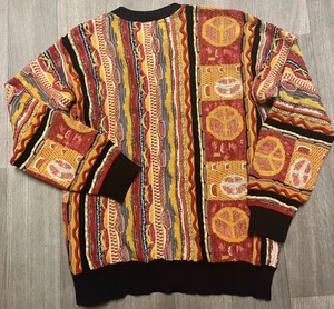 Urban Outfitters Rust Peace Textured Knit Sweater Coogi Style Men’s Size Medium - Picture 1 of 16