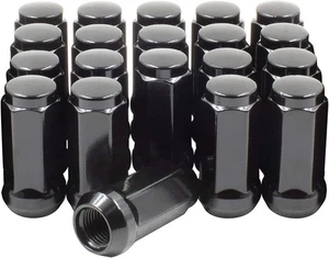 20pc Lug Nut Set 1.9" Long Bulge Acorn 14x2 Black fits Ford F150 - Picture 1 of 5