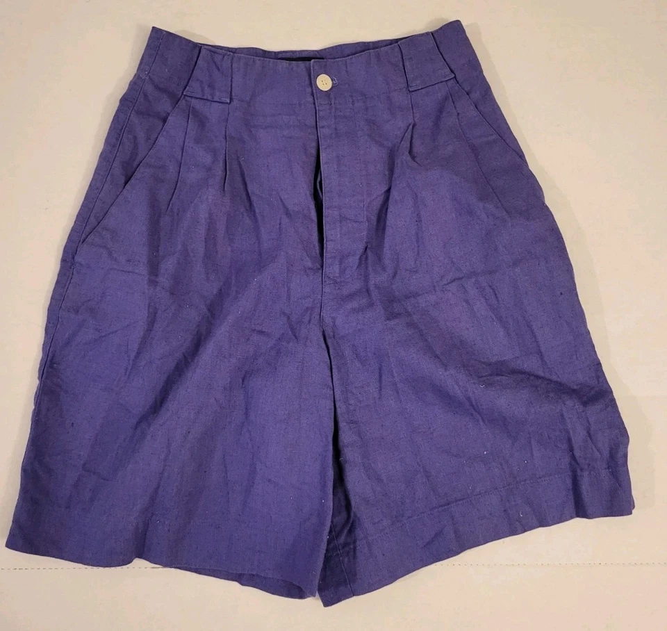Shorts chino feminino vintage década de 1990 Gap tamanho 5/6 roxo linho macio - Imagem 1 de 4