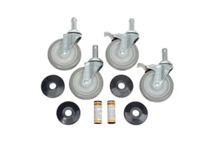 Nexel Stem Casters Set (4) 5" Polyurethane Wheel 2 With Brakes 1200 Lbs. 500592 - Picture 1 of 3