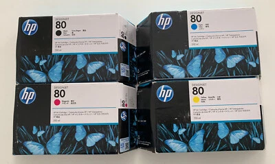 4x original hp designjet 80 schwarz hp c4871a c4846a c4847a designjet 1050 1055 - Bild 1 von 2