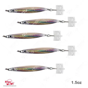 5pcs 1.5oz Colt Sniper Fish jigs 42g Vertical lures 3561D-DT MUSTAD Hook Silver - Imagen 1 de 6