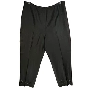 Yves Cossette DEPECHE Mode Vintage Womens  Black Linen Rayon Blend Pants 14 - Picture 1 of 7
