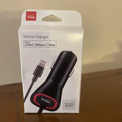 Verizon Vehicle Car Charger APLLIG24VPC-F2 5V/2.4A for Apple iPod iPhone iPad - Image 1 of 4